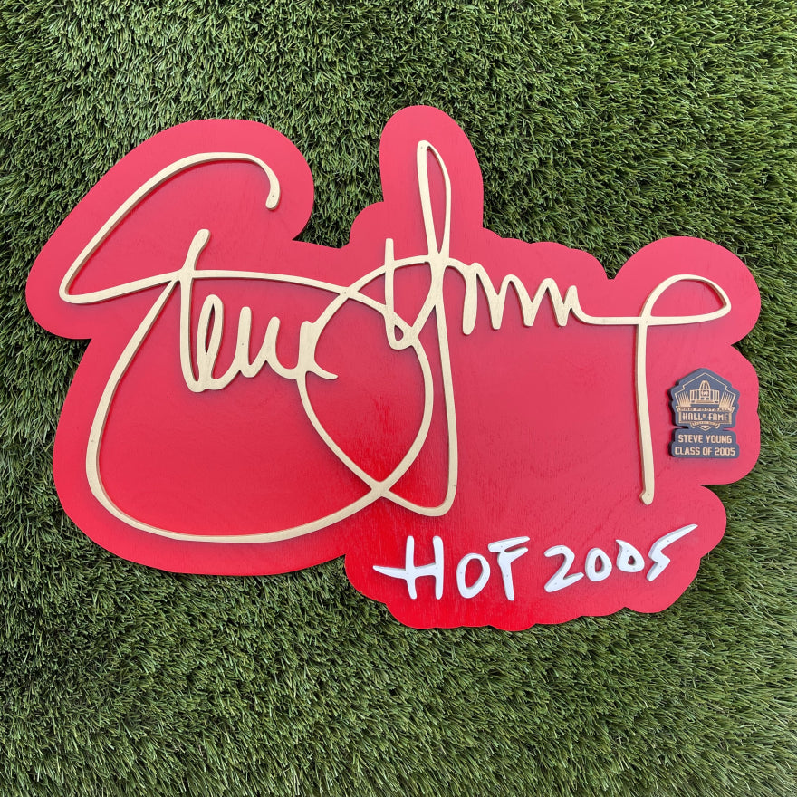Steve Young 3D Signature Color Wall Sign - DS