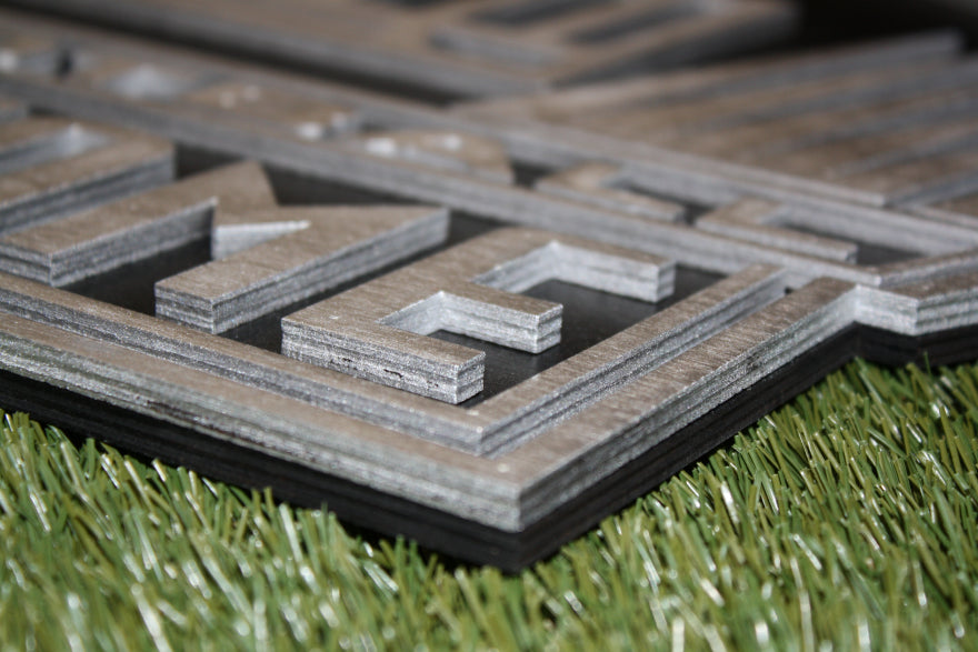 3D Hall Of Fame Silver Logo Wood Wall Sign