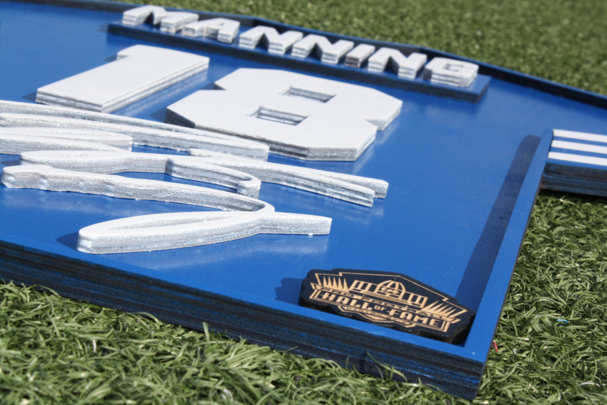 Peyton Manning Wood Jersey Blue 3D Sign