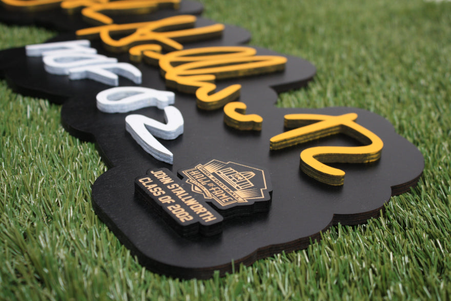 John Stallworth Color Wood Sign