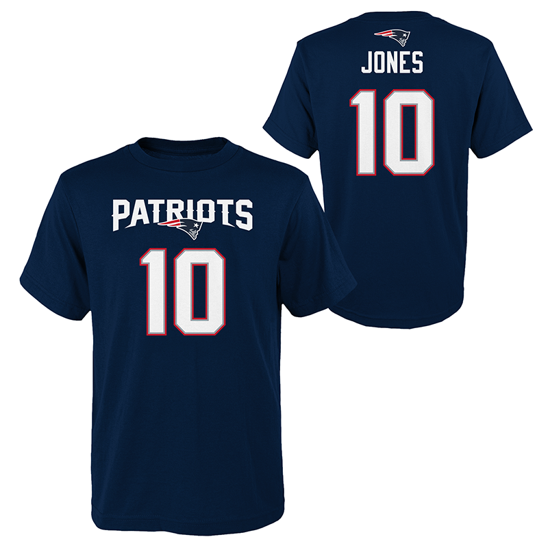 Patriots Mac Jones Youth Mainliner Name & Number T-Shirt