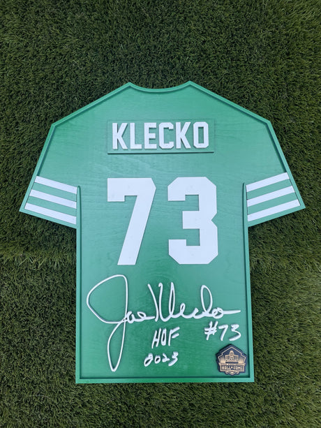 Joe Klecko Wood Jersey 3D Green Sign - DS