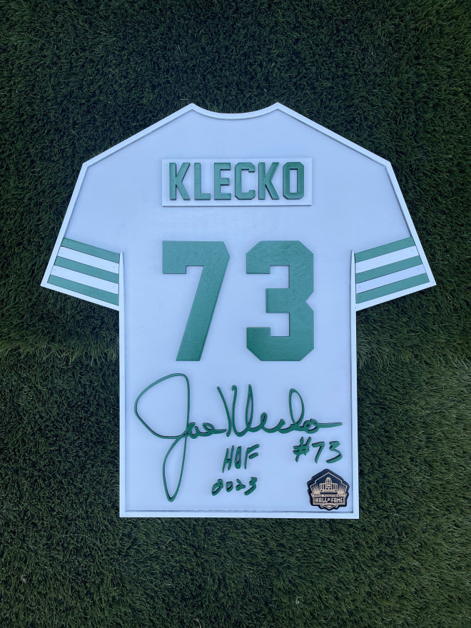 Joe Klecko Wood Jersey 3D White Sign - DS