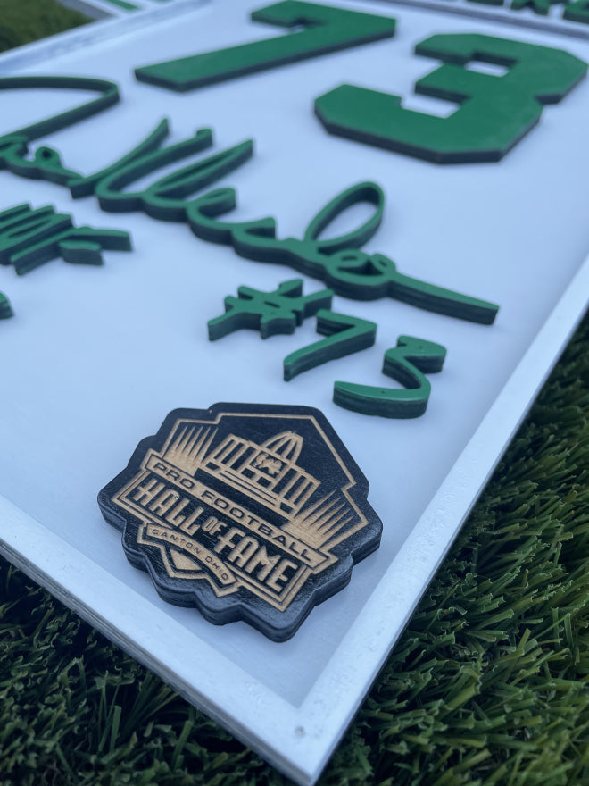 Joe Klecko Wood Jersey 3D White Sign - DS