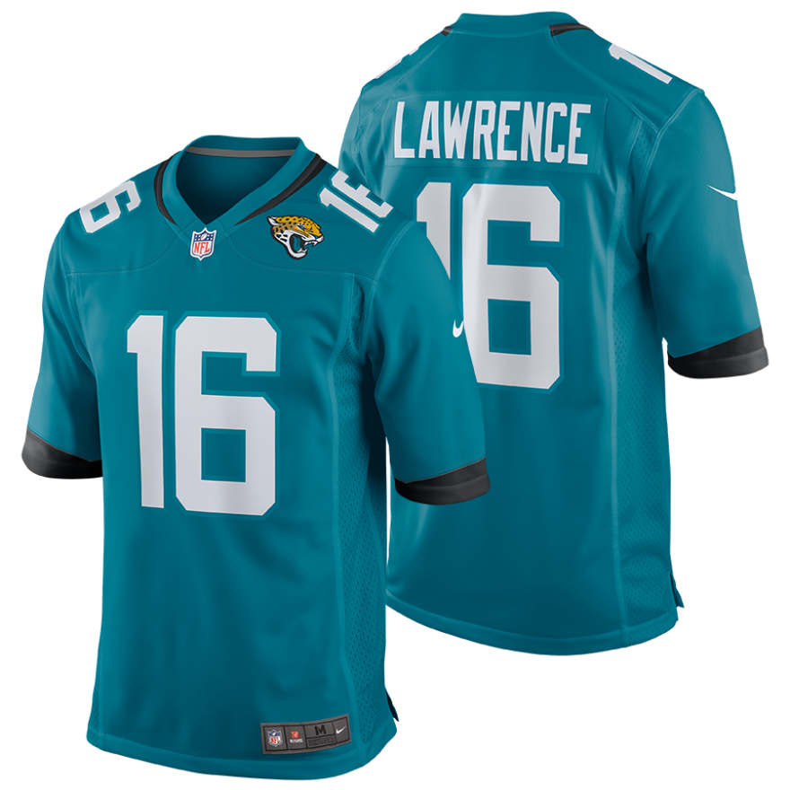 Jaguars Trevor Lawrence Men's Teal Nike Game Jersey