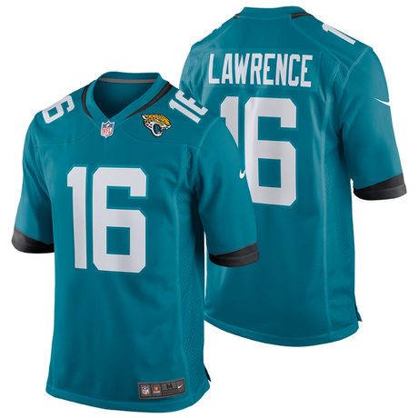 Jaguars Trevor Lawrence Men's Teal Nike Game Jersey