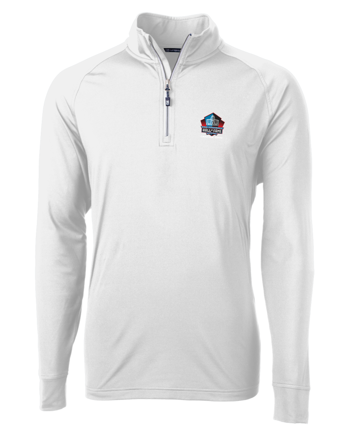 Hall of Fame Cutter & Buck Men's White Adapt 1/2 Zip Pullover