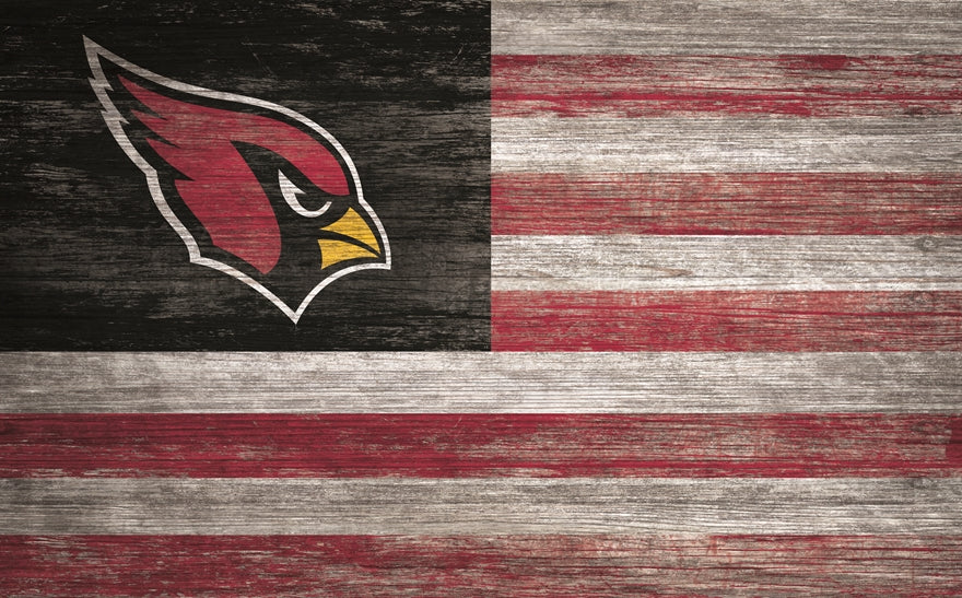 Cardinals 11'' x 19'' Distressed Flag Sign Pro Football Hall of Fame