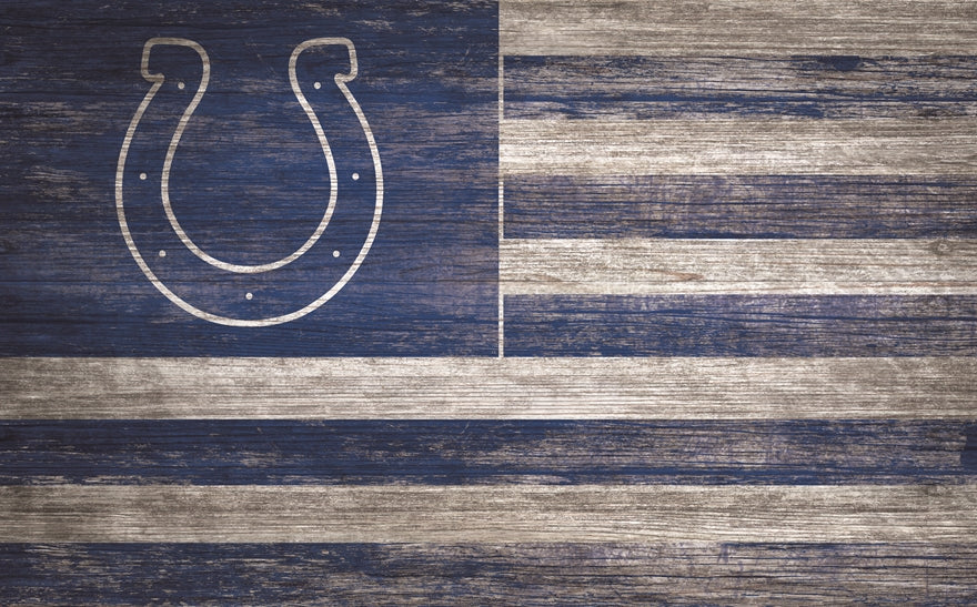 Colts 11'' x 19'' Distressed Flag Sign Pro Football Hall of Fame
