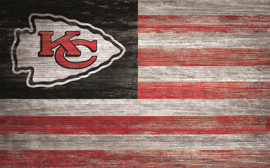 Chiefs 11'' x 19'' Distressed Flag Sign Pro Football Hall of Fame