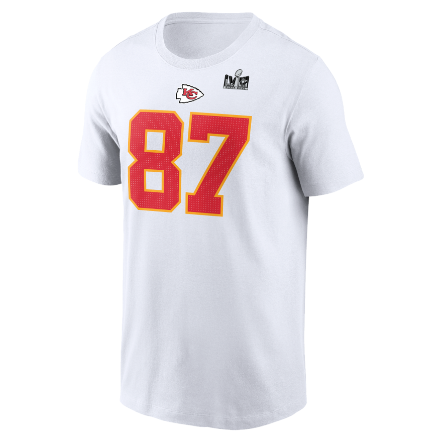 Chiefs Travis Kelce Super Bowl LVIII (58) Name and Number T-Shirt