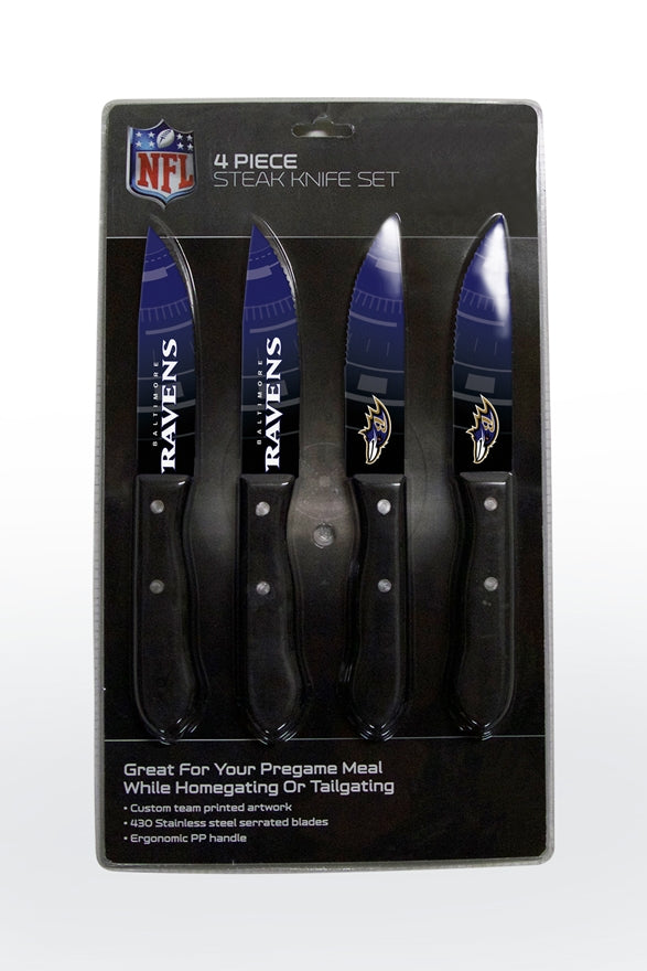 Ravens 4-Piece Stainless Steel Steak Knife Set