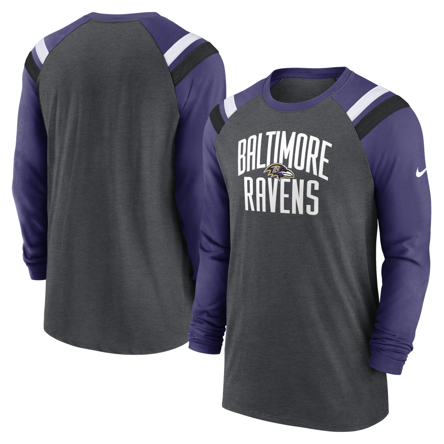 Ravens Nike Raglan Long Sleeve T-Shirt