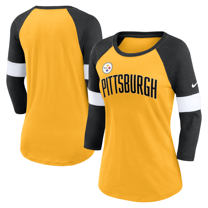 Steelers Nike Women's Slub Raglan Long Sleeve T-Shirt