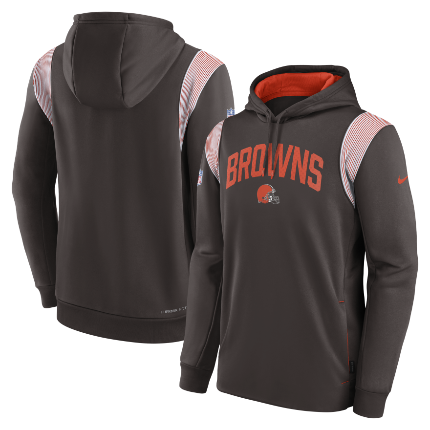 Browns Youth Sideline Nike Thermaflex PO Fleece Sweatshirt