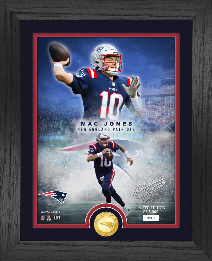 New England Patriots Mac Jones NFL Legends Bronze Coin Photo Mint