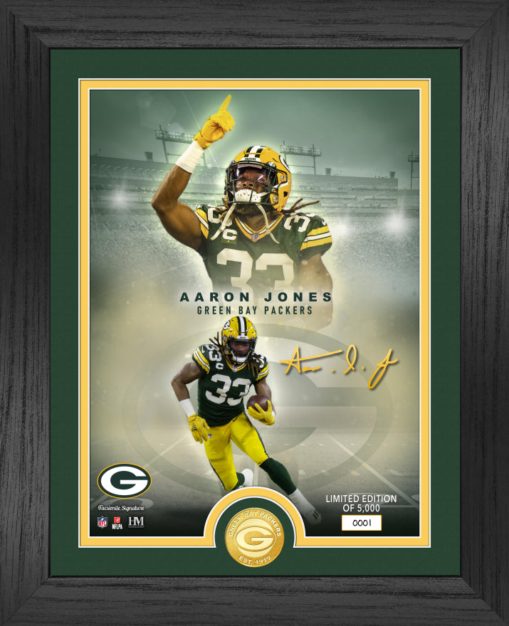 Green Bay Packers Aaron Jones NFL Legends Bronze Coin Photo Mint