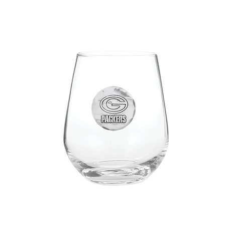 Green Bay Packers 2-Piece Stemless Wine Glass Set with Collectible Box