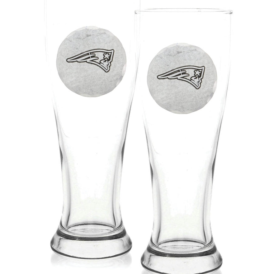 New England Patriots 2-Piece Pilsner Set with Collectible Box