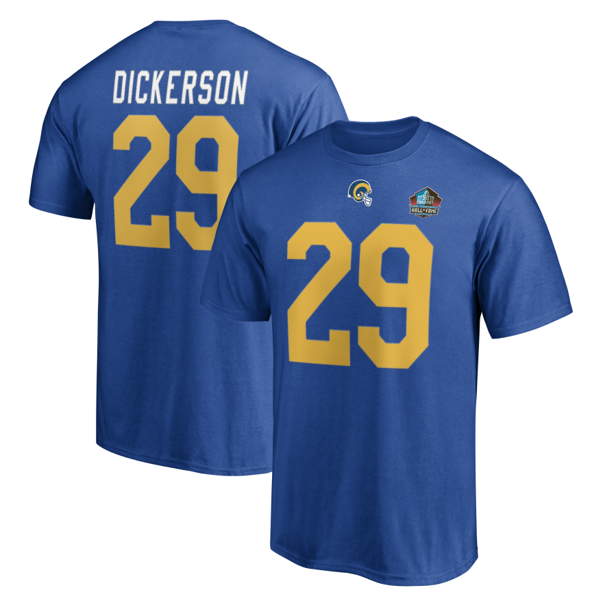 Rams Eric Dickerson Hall of Fame Name and Number T-Shirt