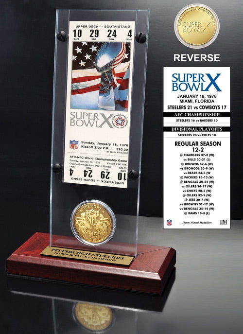 Super Bowl X (10) Ticket & Game Coin Collection