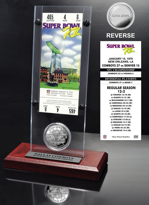 Super Bowl XII (12) Ticket & Game Coin Collection