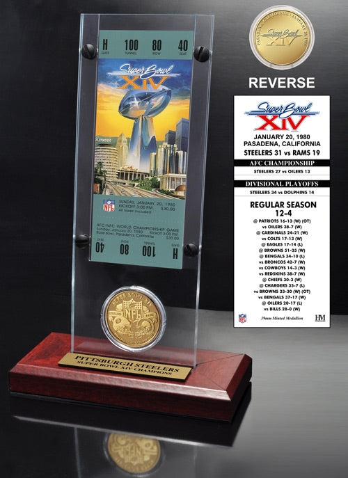 Super Bowl XIV (14) Ticket & Game Coin Collection