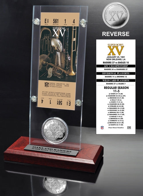 Super Bowl XV (15) Ticket & Game Coin Collection
