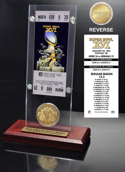 Super Bowl XVI (16) Ticket & Game Coin Collection