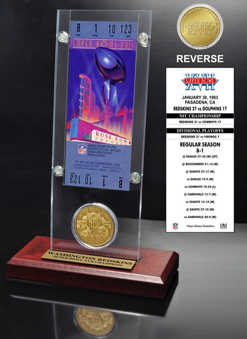 Super Bowl XVII (17) Ticket & Game Coin Collection
