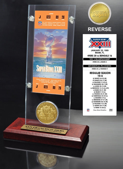 Super Bowl XXIII (23) Ticket & Game Coin Collection