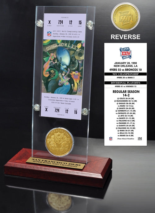 Super Bowl XXIV (24) Ticket & Game Coin Collection