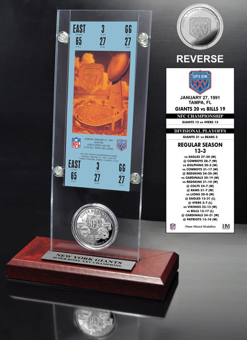 Super Bowl XXV (25) Ticket & Game Coin Collection