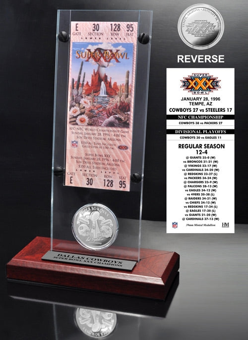 Super Bowl XXX (30) Ticket & Game Coin Collection