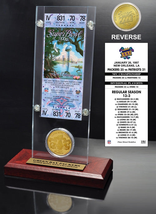 Super Bowl XXXI (31) Ticket & Game Coin Collection