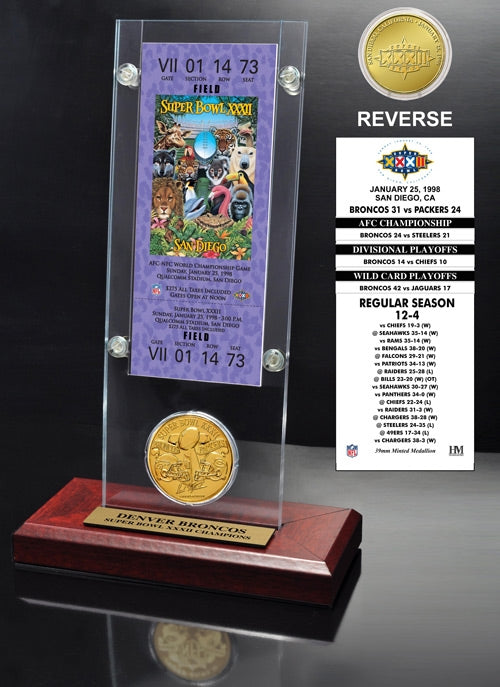Super Bowl XXXII (32) Ticket & Game Coin Collection