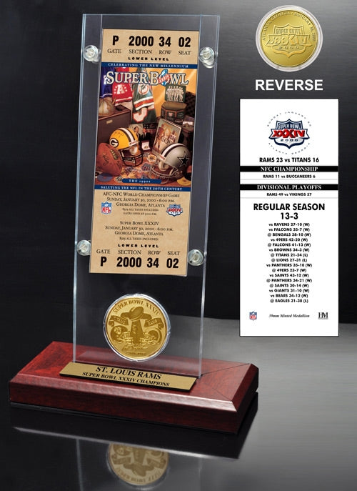 Super Bowl XXXIV (34) Ticket & Game Coin Collection
