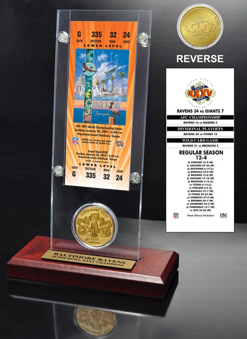 Super Bowl XXXV (35) Ticket & Game Coin Collection