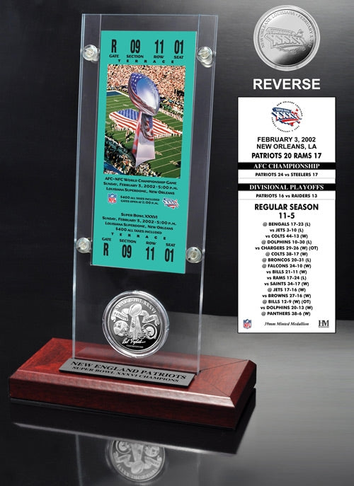 Super Bowl XXXVI (36) Ticket & Game Coin Collection
