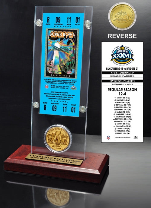 Super Bowl XXXVII (37) Ticket & Game Coin Collection