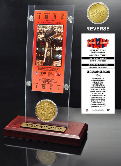 Super Bowl XLIV (44) Ticket & Game Coin Collection