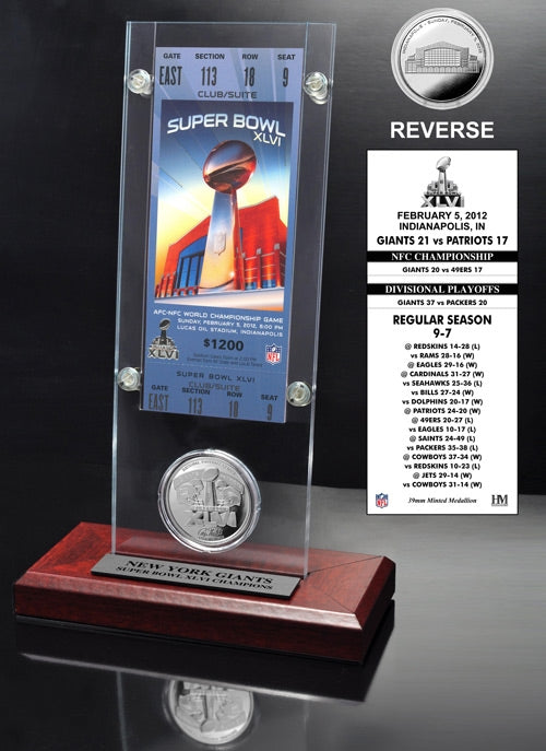Super Bowl XLVI (46) Ticket & Game Coin Collection