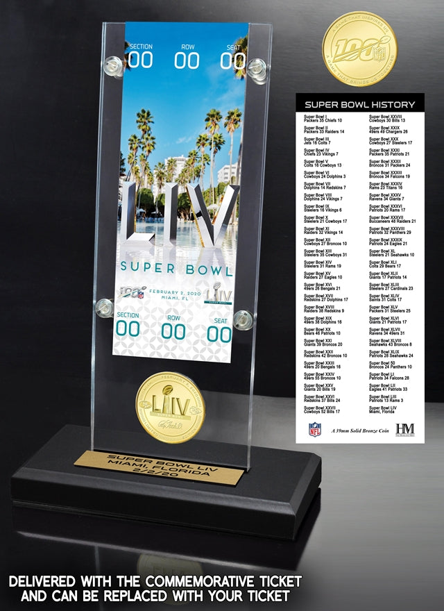 Chiefs vs. 49ers Super Bowl LIV Dueling Ticket Holder with Bronze Flip Coin