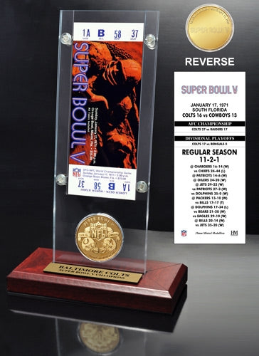 Super Bowl V (5) Ticket & Game Coin Collection