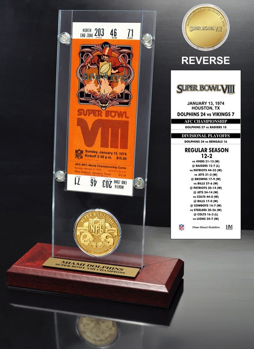 Super Bowl VIII (8) Ticket & Game Coin Collection