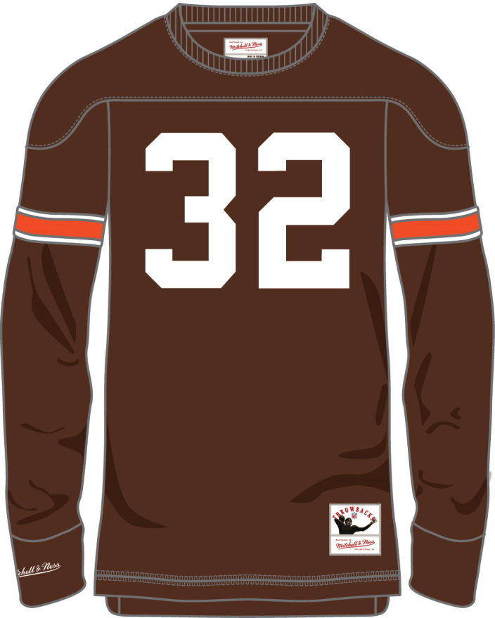 Browns Jim Brown Mitchell & Ness Name & Number Long Sleeve T-Shirt 1963 Pro Football Hall of Fame