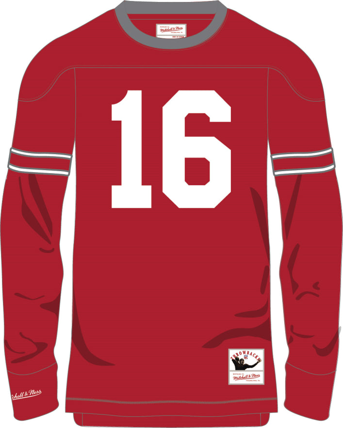 49ers Joe Montana Mitchell & Ness Name & Number Long Sleeve T-Shirt 1989