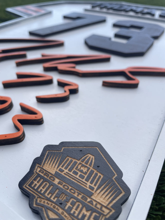 Joe Thomas Wood Jersey 3D White Sign - DS