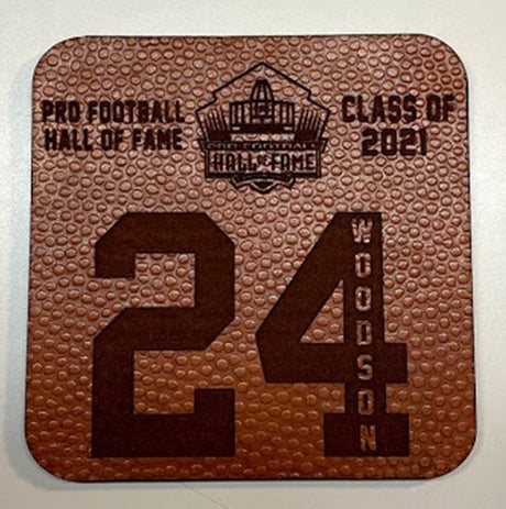 Charles Woodson Leather Player Coaster #24