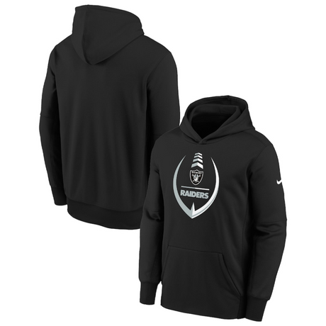 Raiders Youth Nike Icon Performance Pullover Sweatshirt